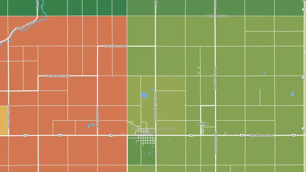 Breckenridge, MI Map of Theft Rates