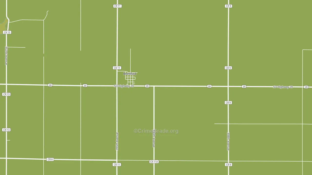 Brentford, SD Map of Theft Rates