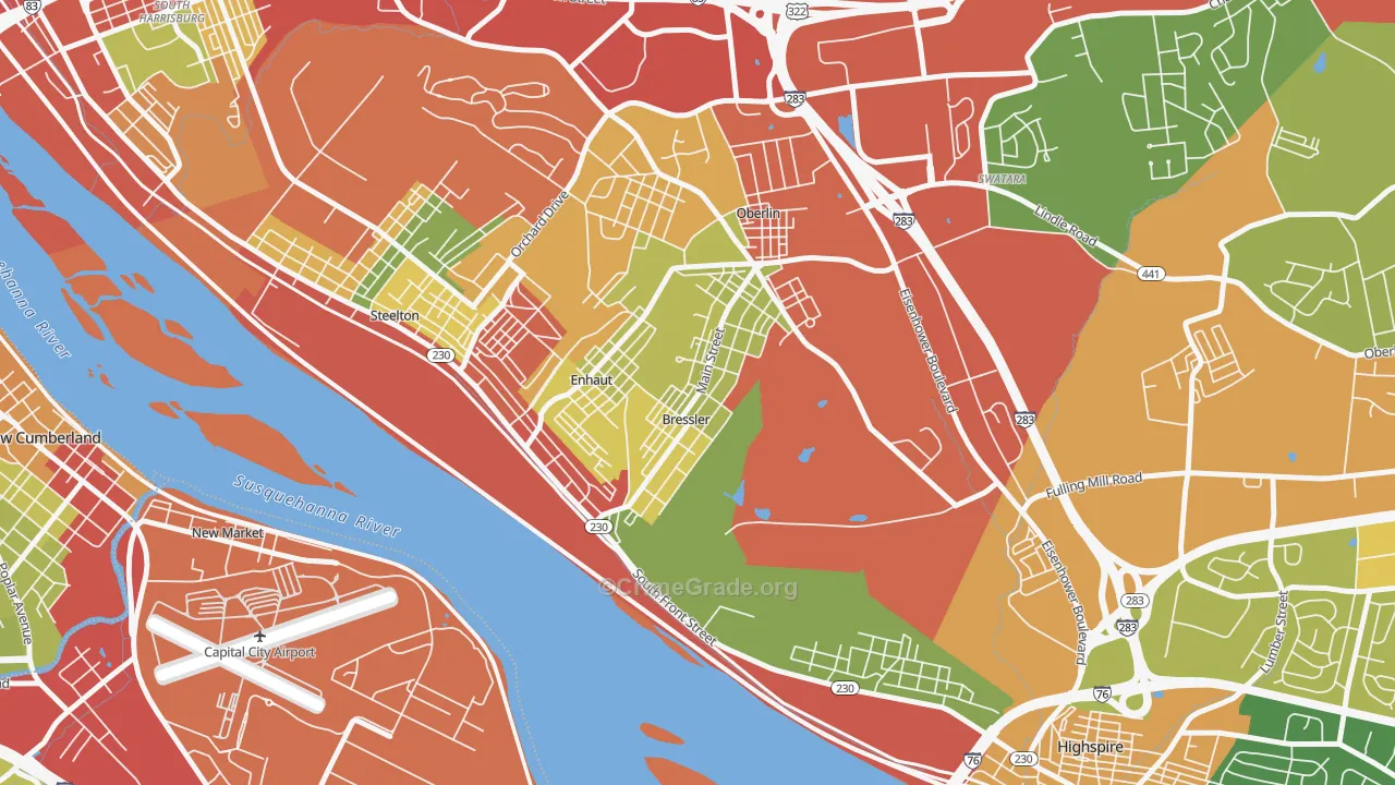 Bressler, PA Map of Theft Rates