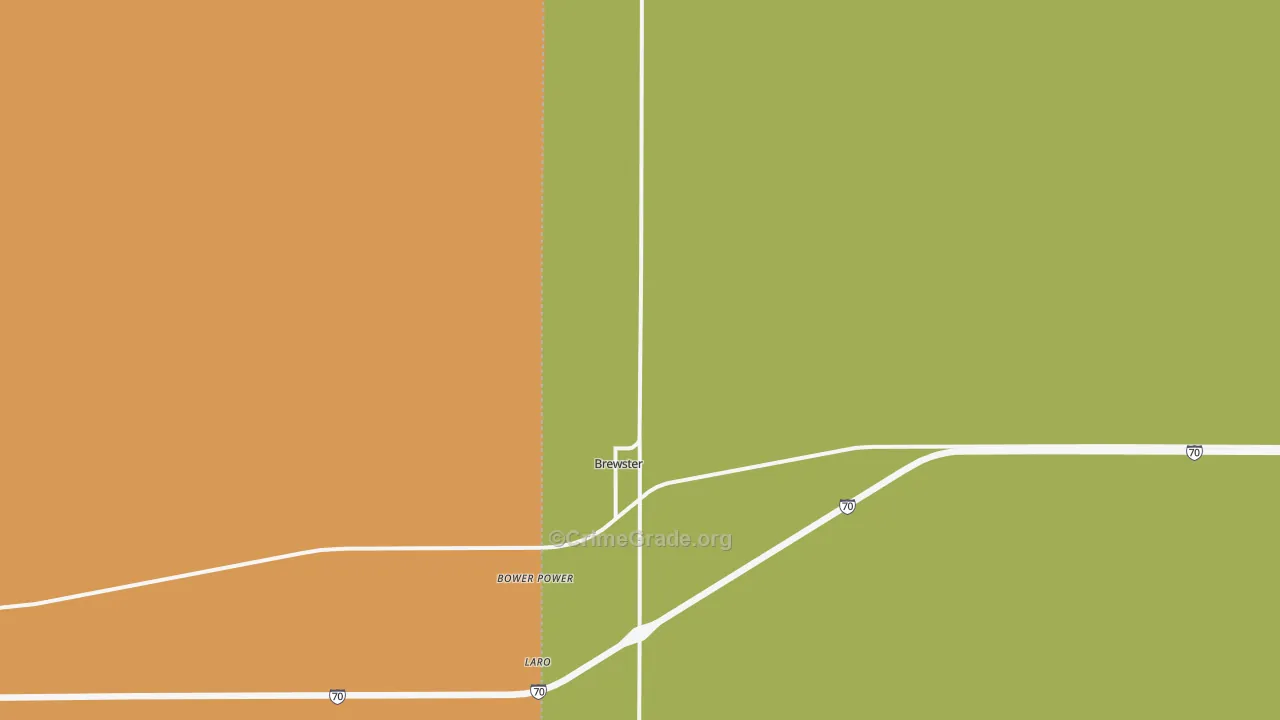 Brewster, KS Map of Theft Rates