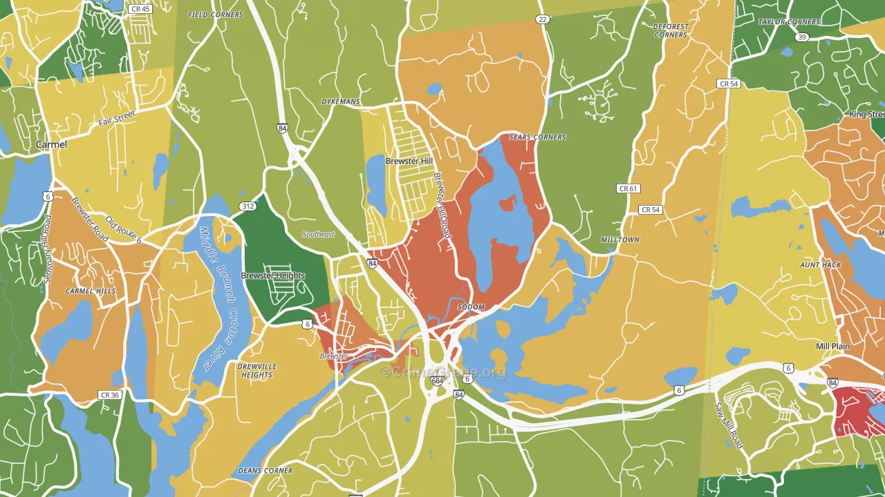 Brewster, NY Map of Theft Rates