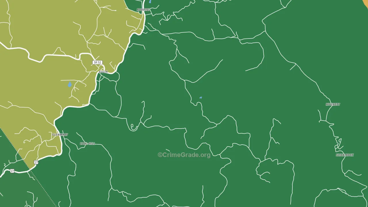 Brewstertown, TN Map of Theft Rates
