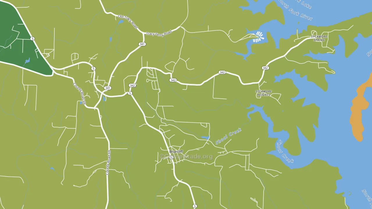 Briarcliff, AR Map of Theft Rates