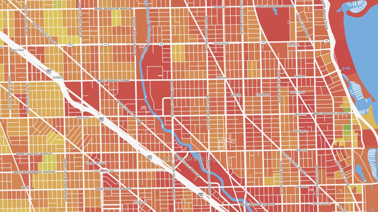 Bricktown, Chicago, IL Map of Theft Rates
