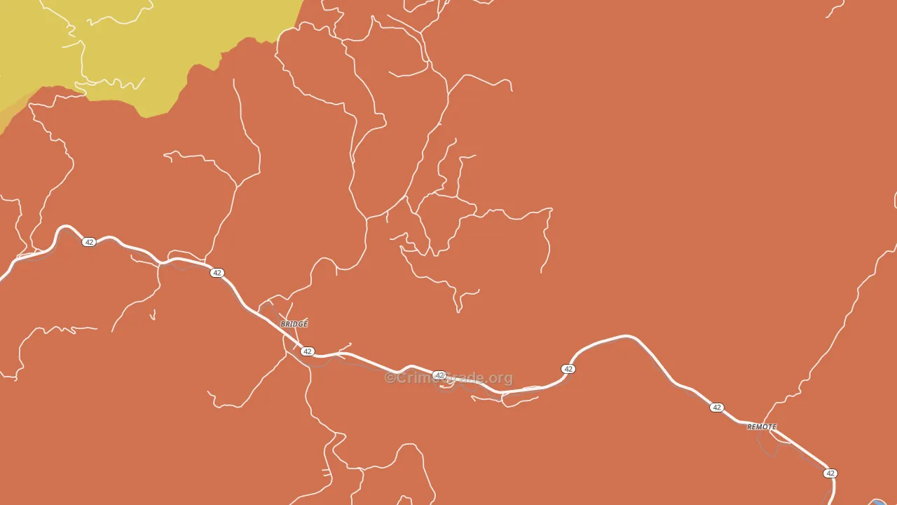 Bridge, OR Map of Theft Rates