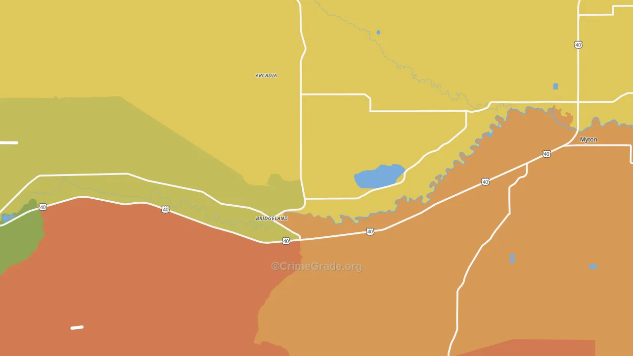 Bridgeland, UT Map of Theft Rates