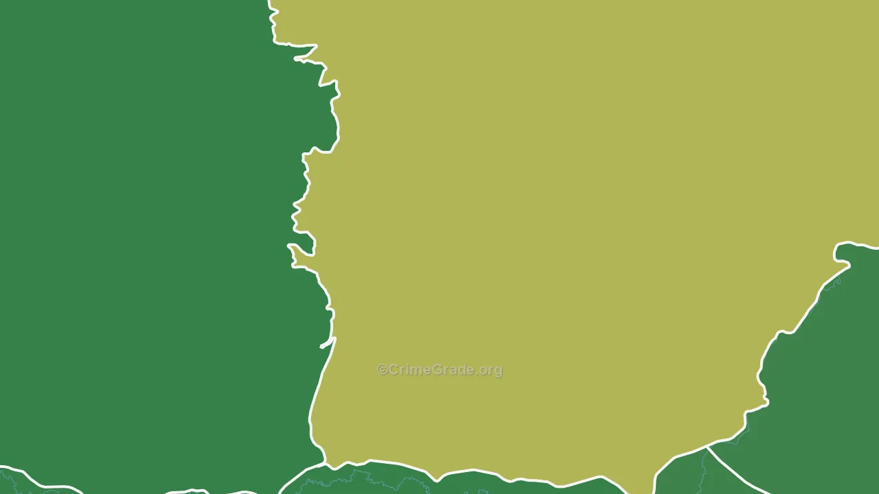 Bridgeport, OR Map of Theft Rates