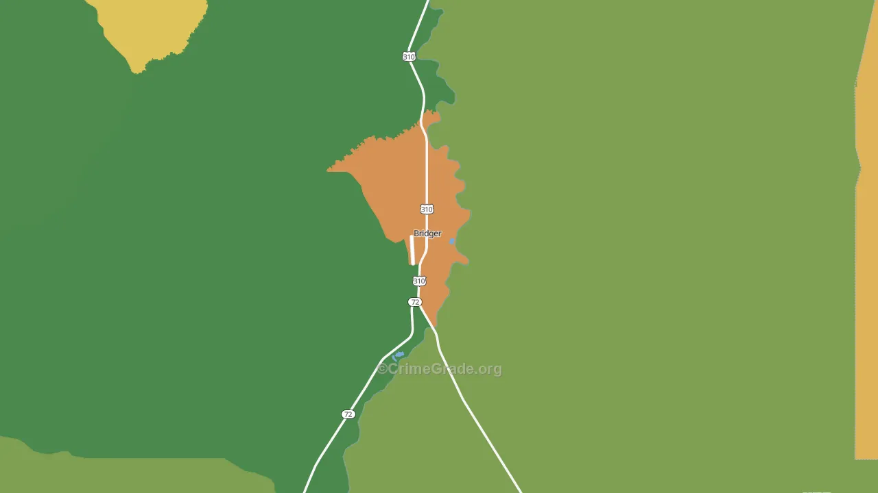 Bridger, MT Map of Theft Rates