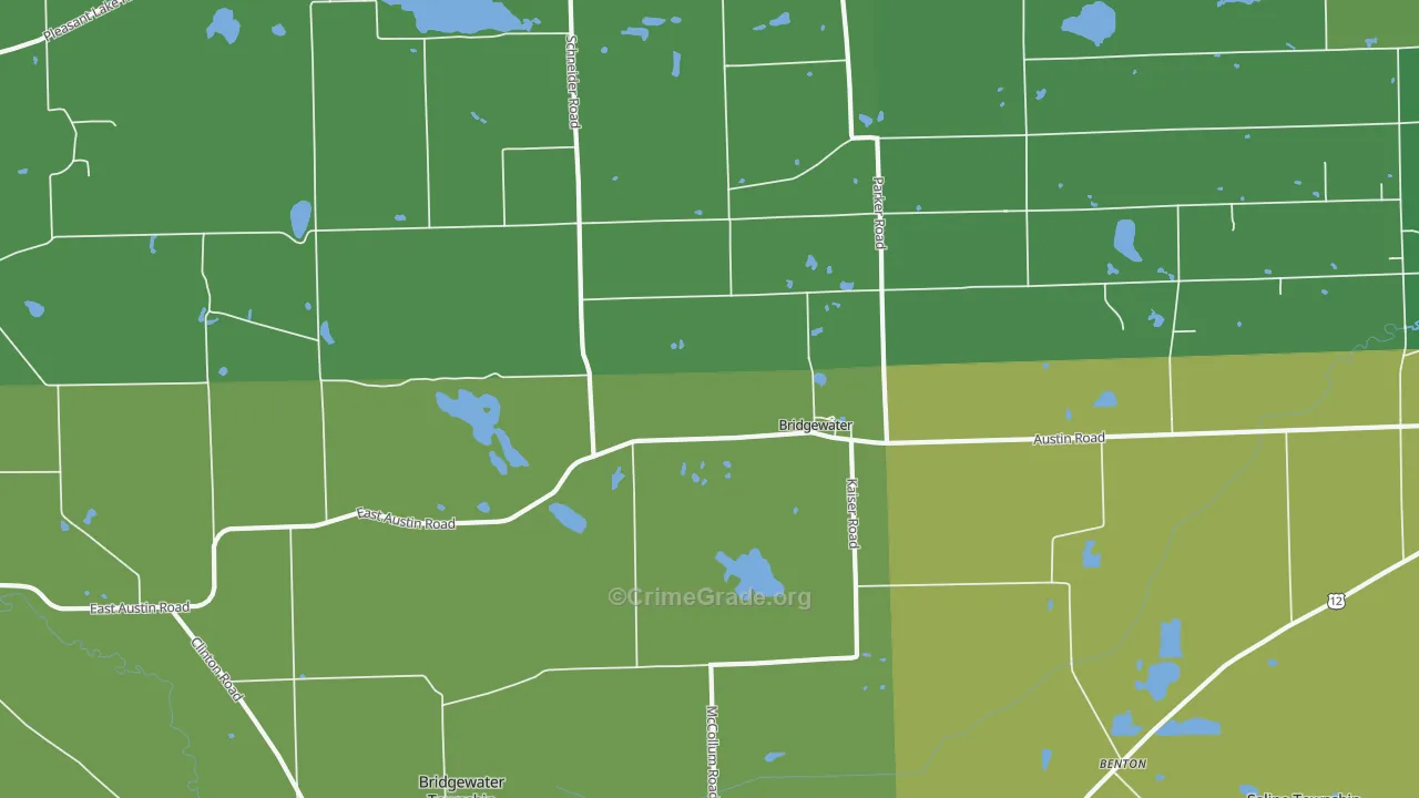 Bridgewater, MI Map of Theft Rates