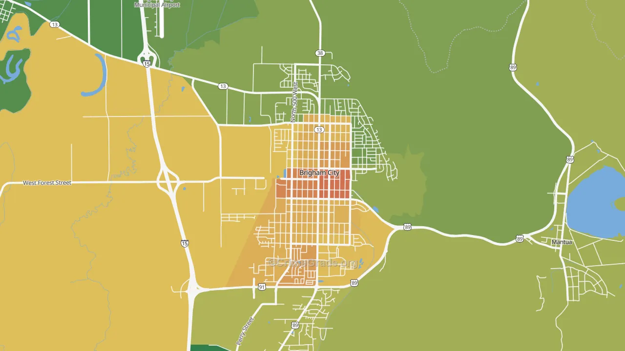 Brigham City, UT Map of Theft Rates