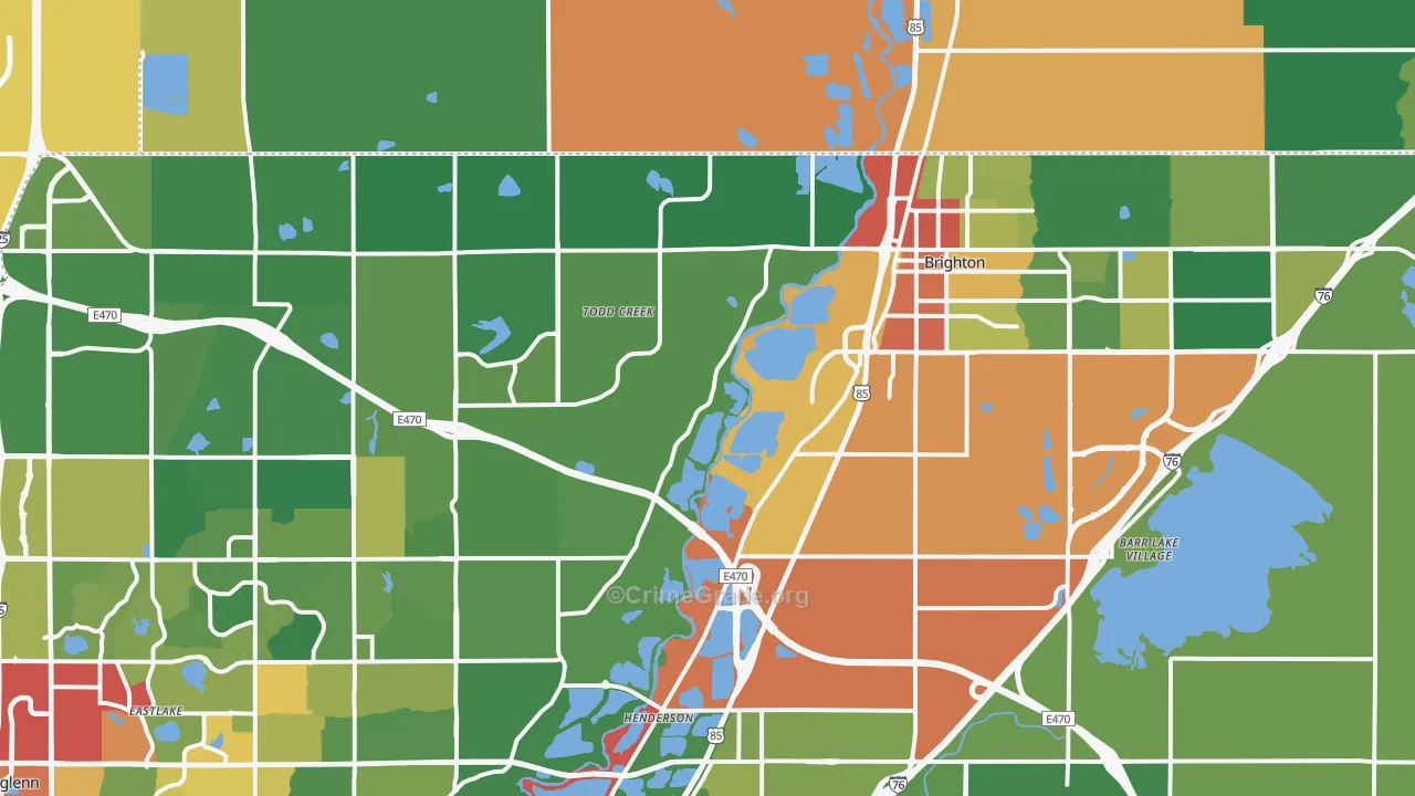 Brighton, CO Map of Theft Rates