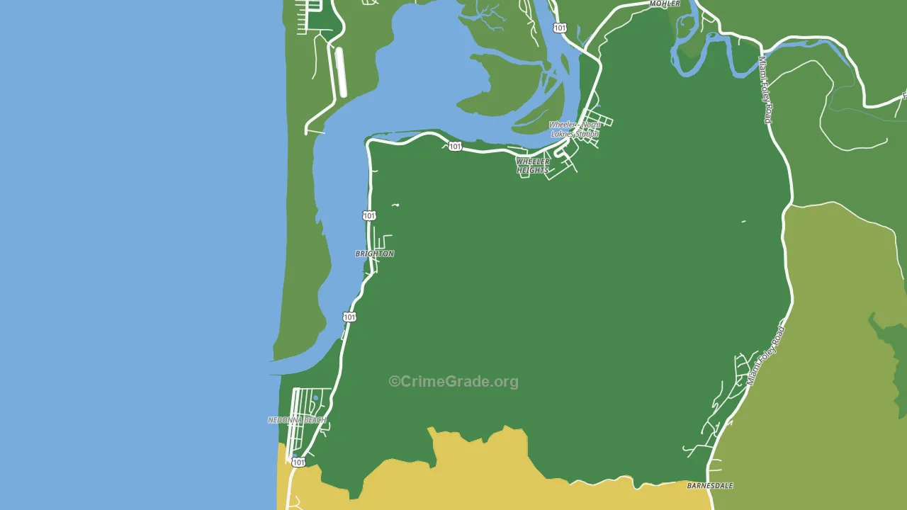 Brighton, OR Map of Theft Rates