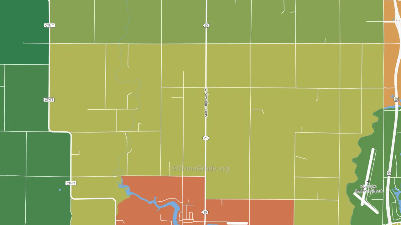 Brill, WI Map of Theft Rates