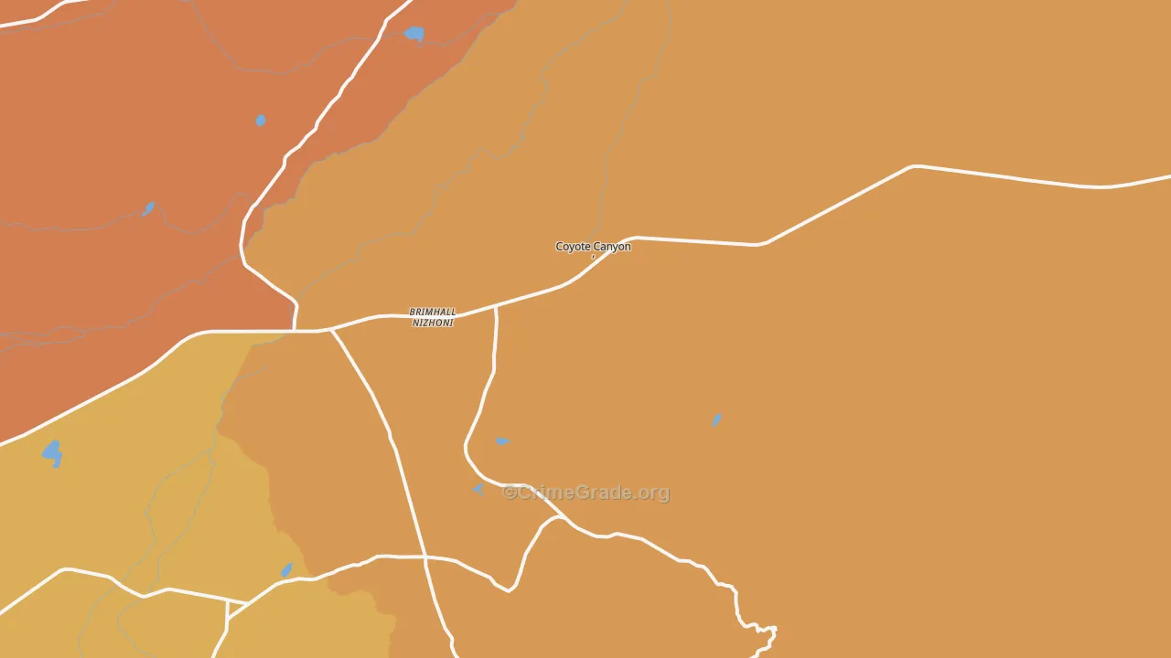 Brimhall, NM Map of Theft Rates