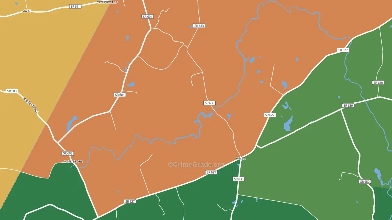 Brink, VA Map of Theft Rates