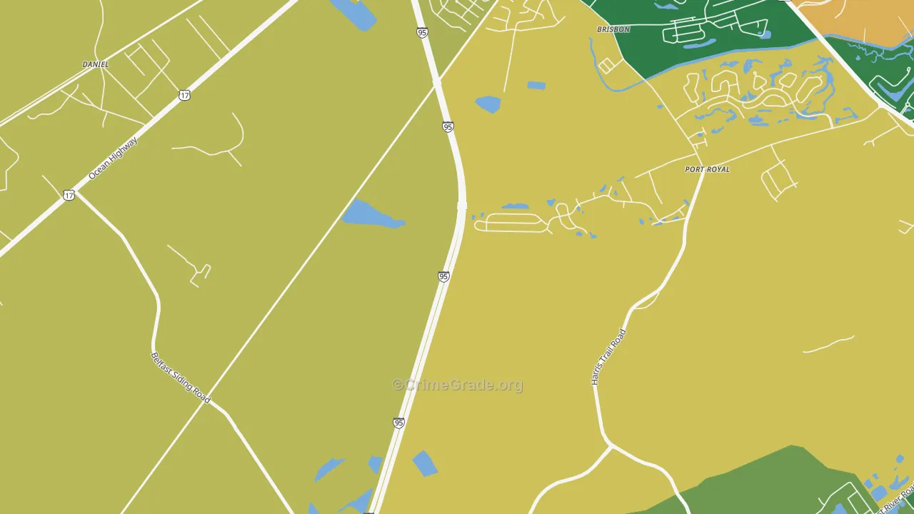Brisbon, GA Map of Theft Rates