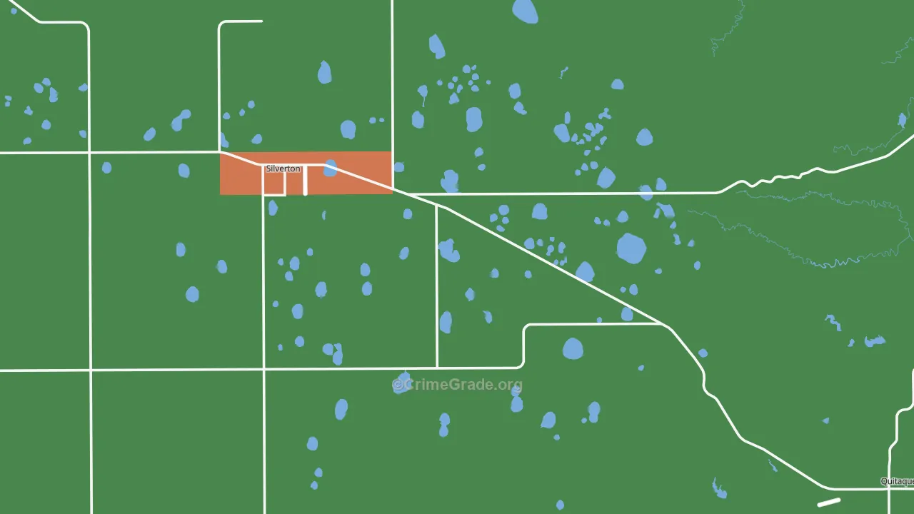 Briscoe County, TX Map of Theft Rates
