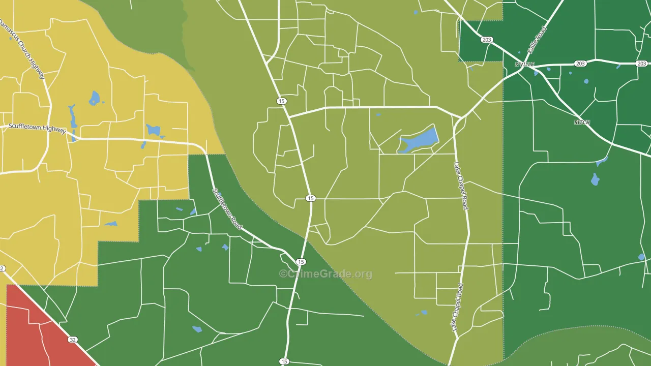 Bristol, GA Map of Theft Rates