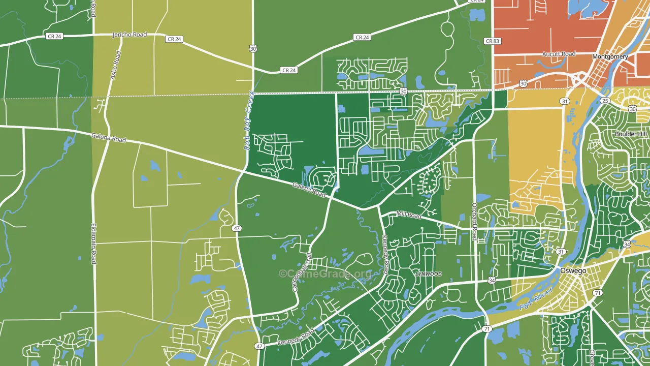 Bristol, IL Map of Theft Rates
