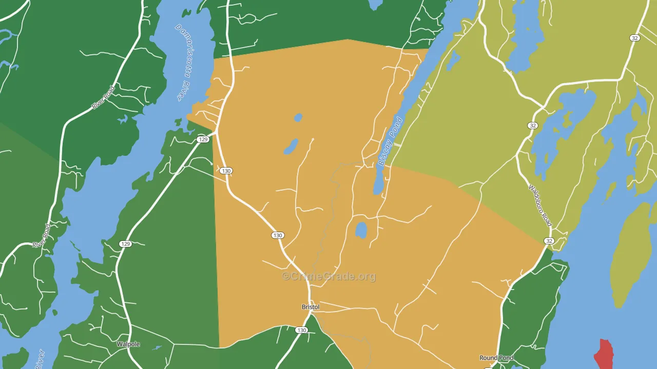 Bristol, ME Map of Theft Rates