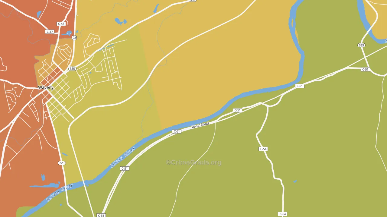 Bristol Village, OH Map of Theft Rates