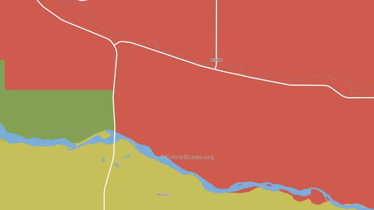 Bristow, NE Map of Theft Rates