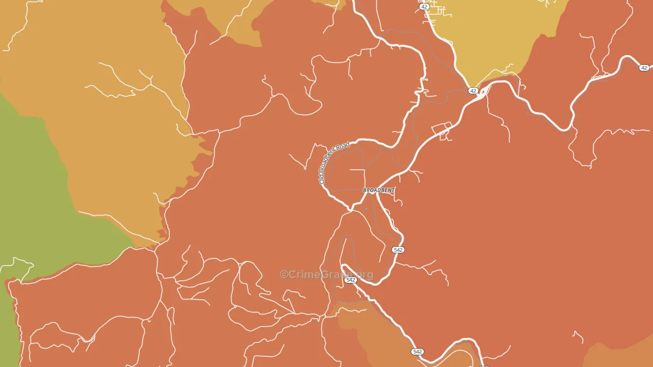 Broadbent, OR Map of Theft Rates