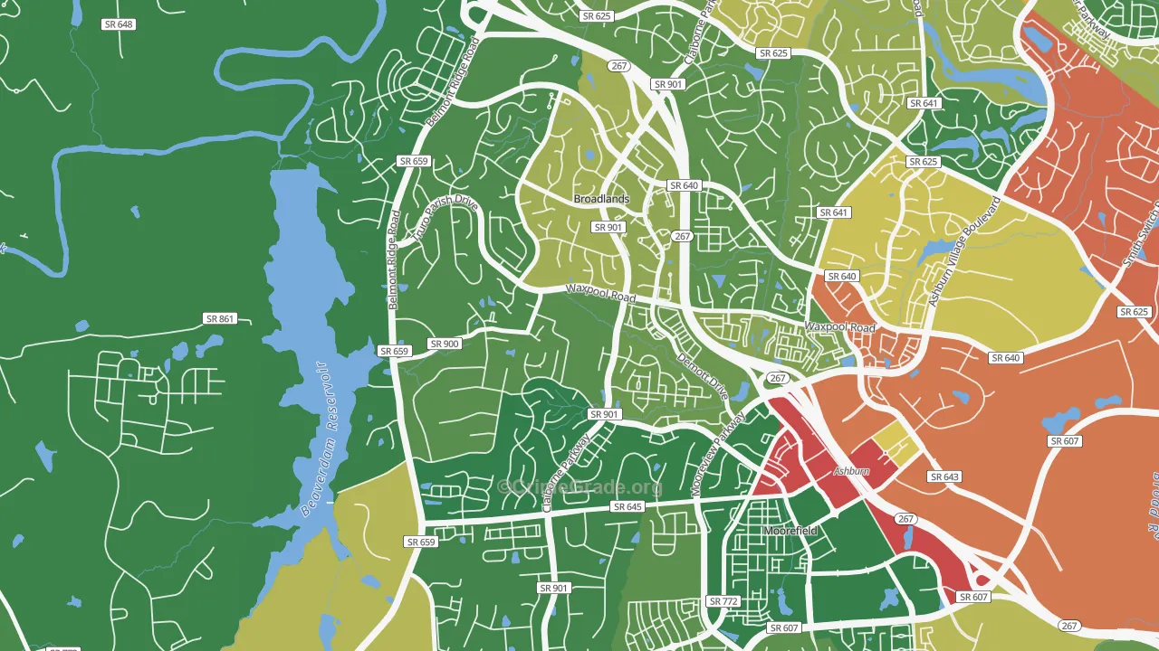 Broadlands, VA Map of Theft Rates