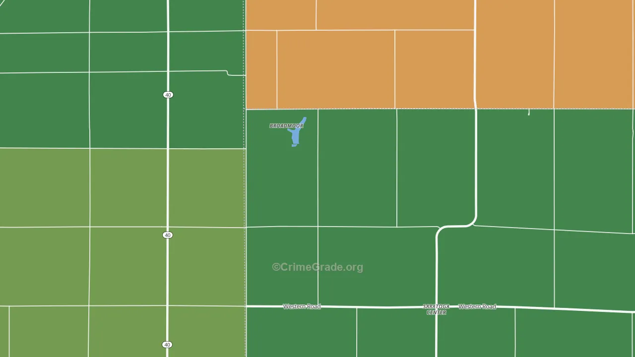 Broadmoor, IL Map of Theft Rates
