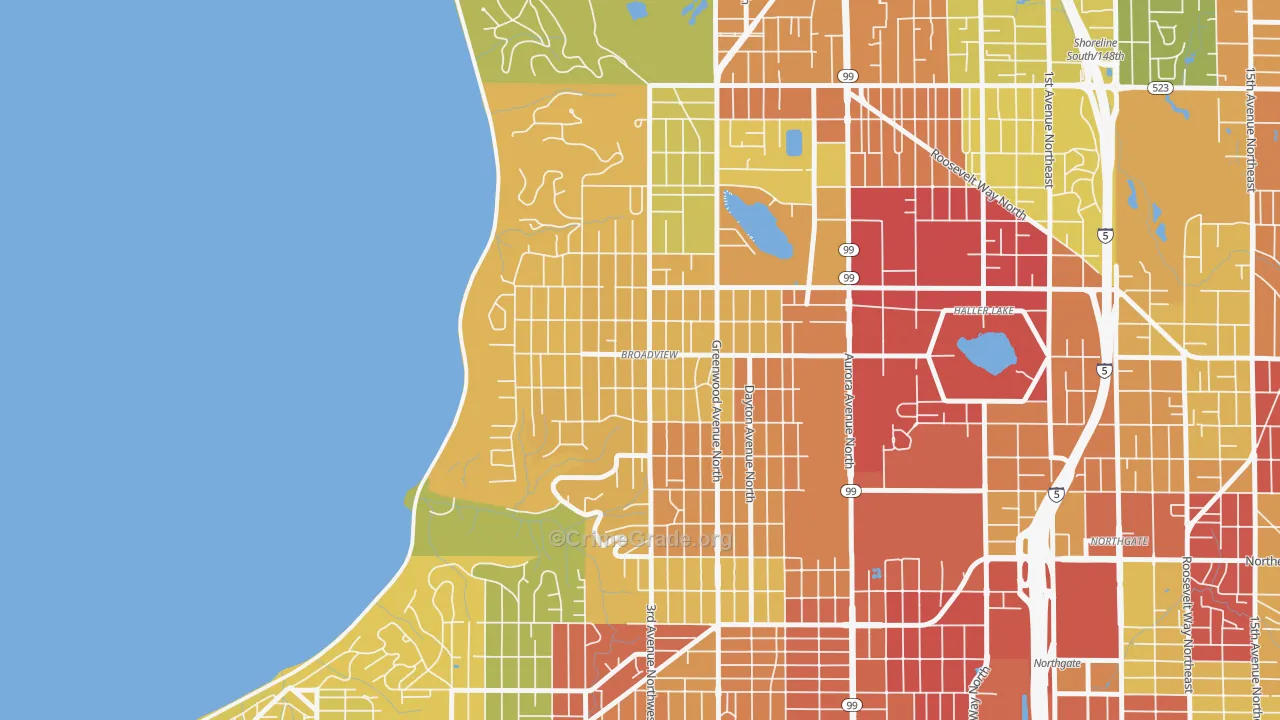 Broadview, Seattle, WA Map of Theft Rates