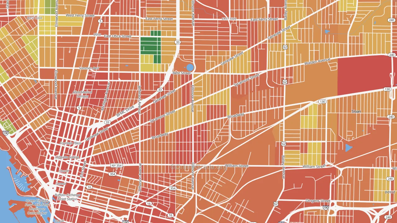 Broadway-Fillmore, Buffalo, NY Map of Theft Rates