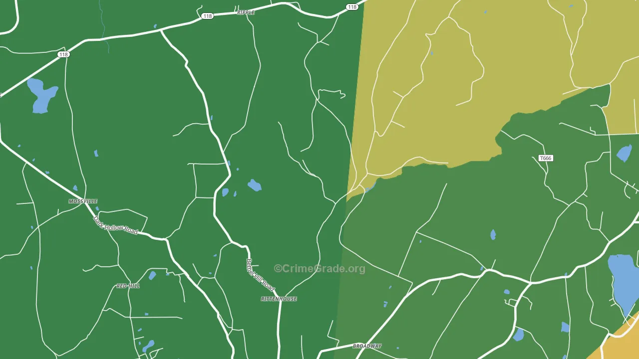 Broadway, PA Map of Theft Rates