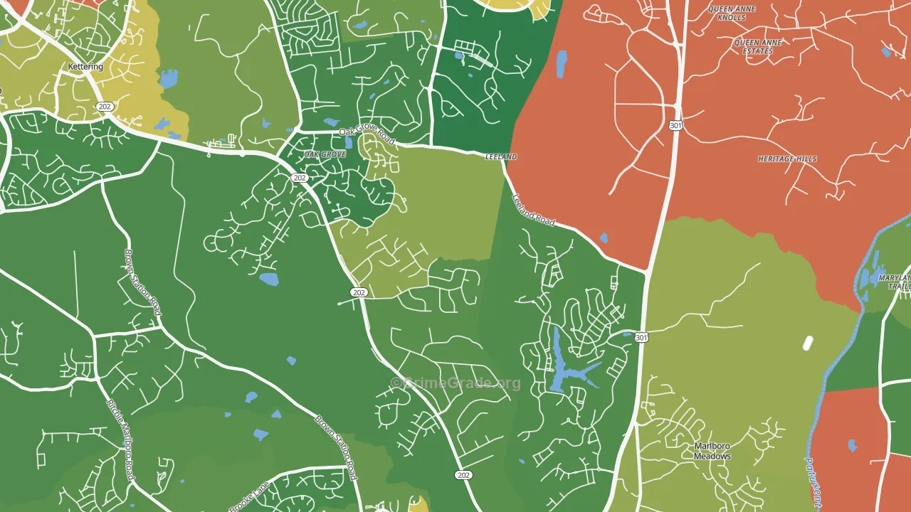Brock Hall, MD Map of Theft Rates