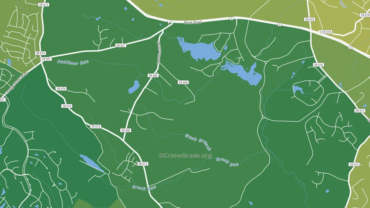 Brockroad, VA Map of Theft Rates