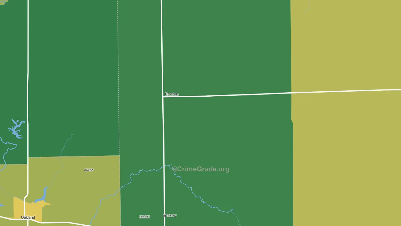 Brocton, IL Map of Theft Rates