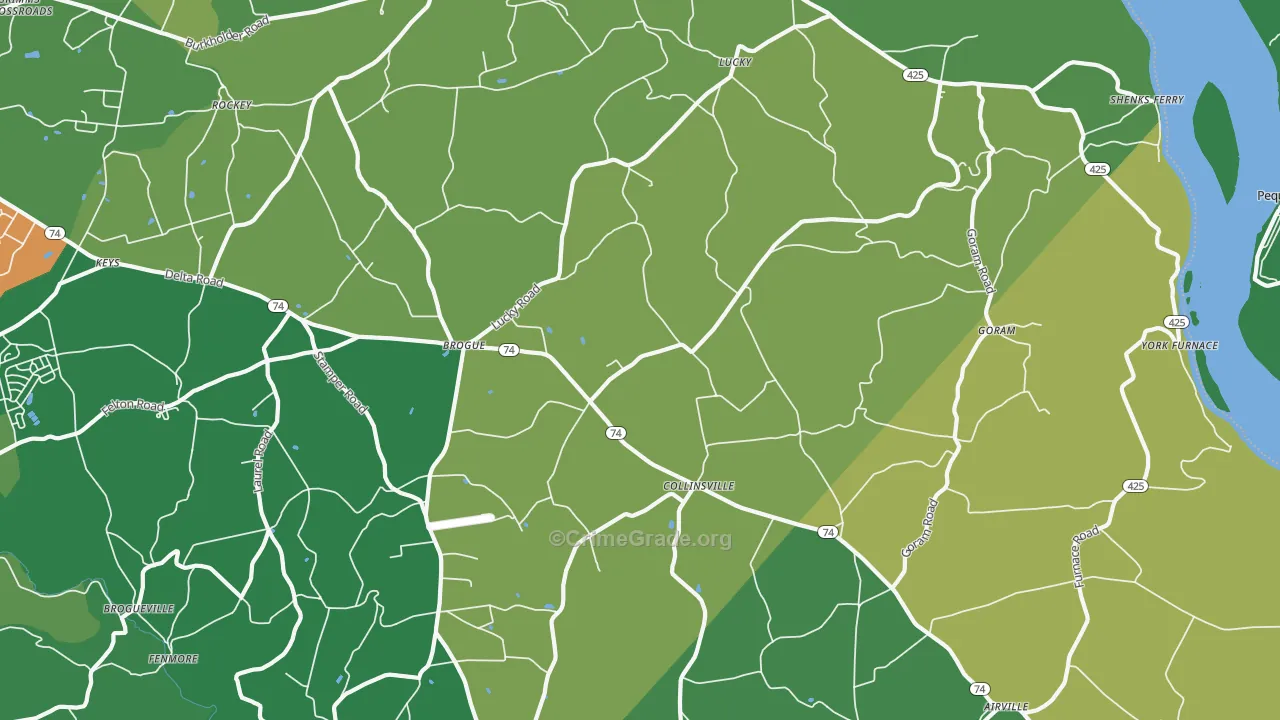 Brogue, PA Map of Theft Rates