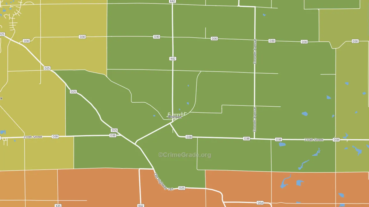 Bronson, IA Map of Theft Rates