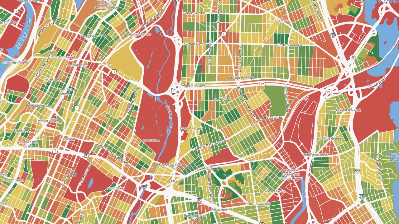 Bronxdale, Bronx, NY Map of Theft Rates