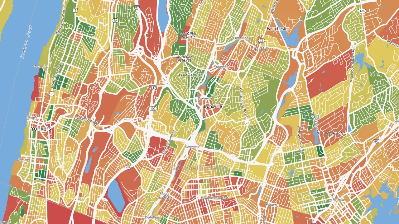 Bronxville, NY Map of Theft Rates