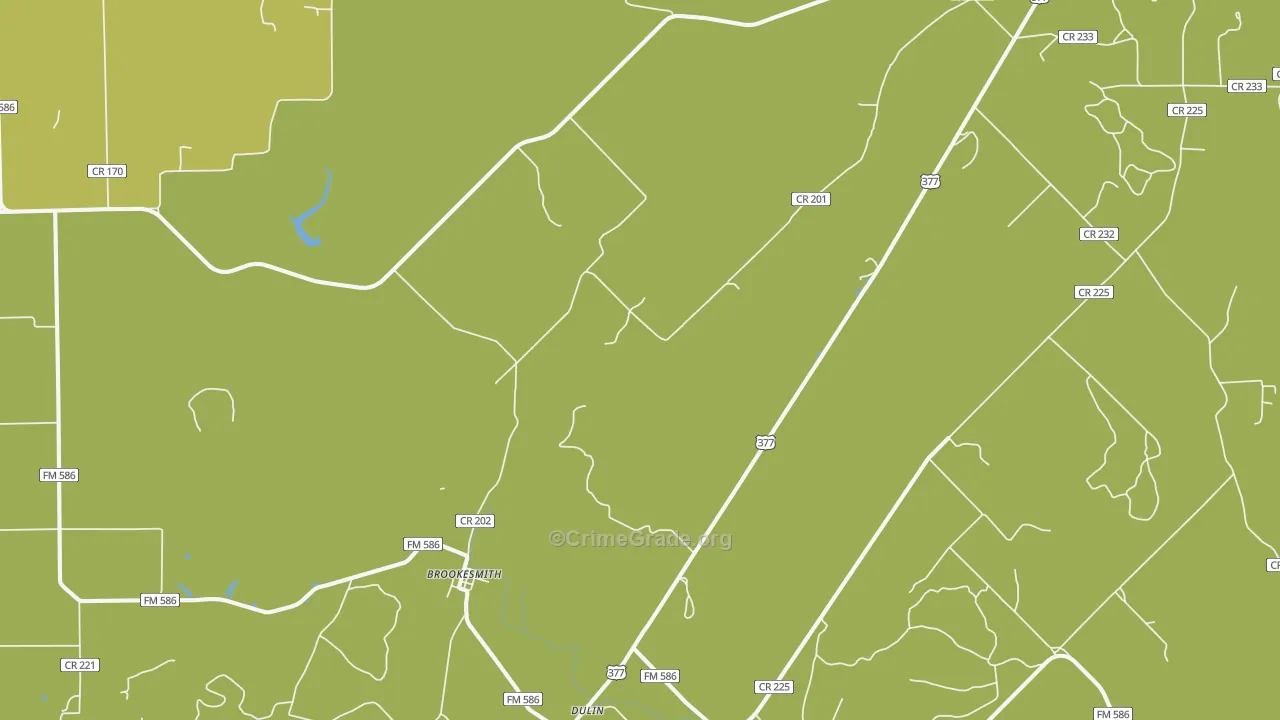 Brookesmith, TX Map of Theft Rates
