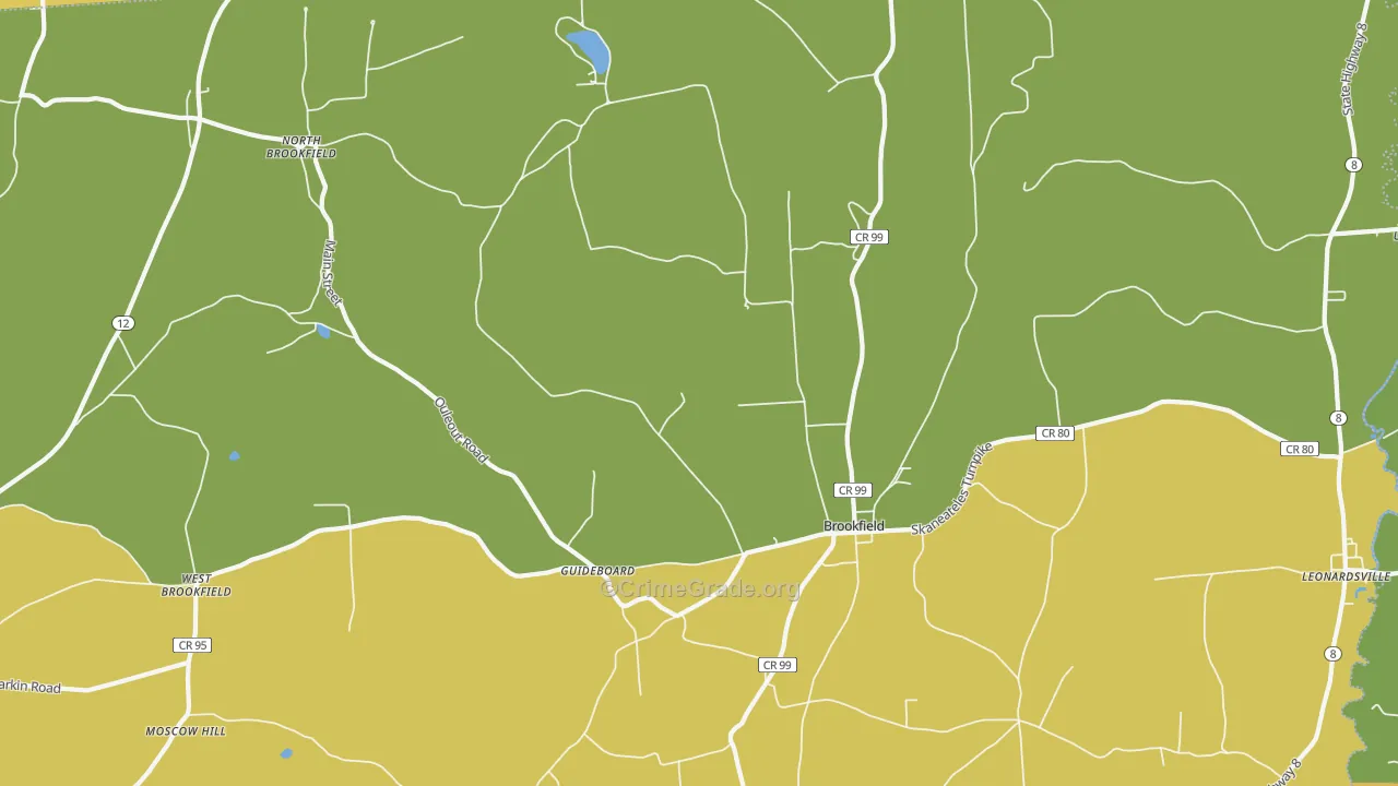Brookfield, NY Map of Theft Rates