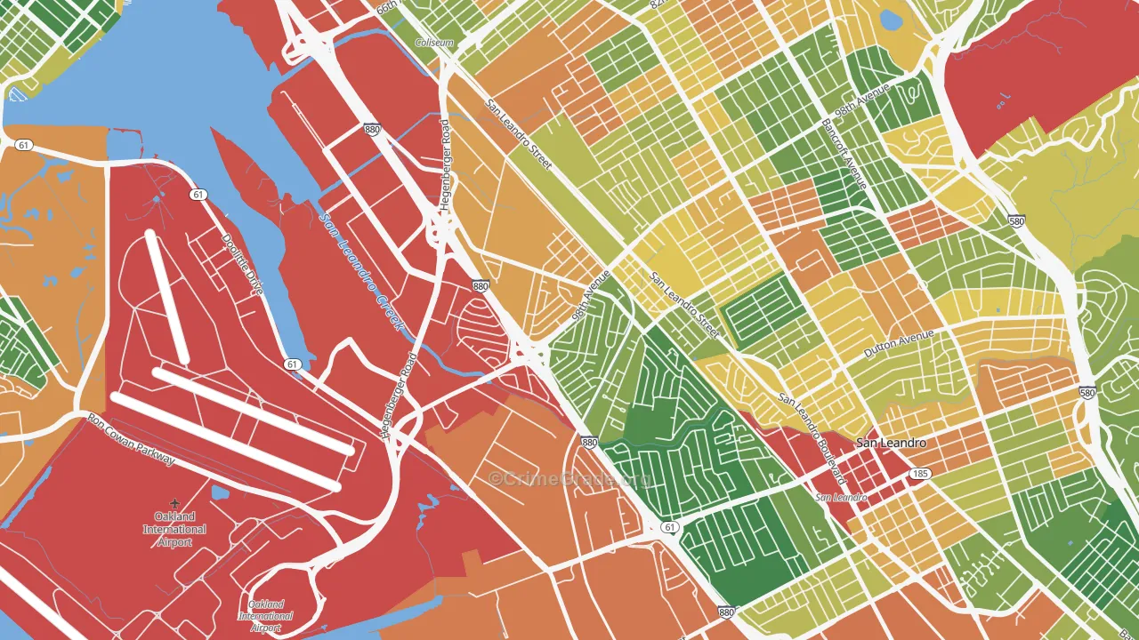 Brookfield Village, Oakland, CA Map of Theft Rates