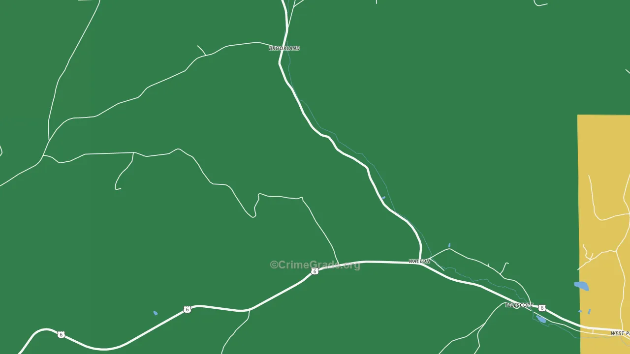 Brookland, PA Map of Theft Rates