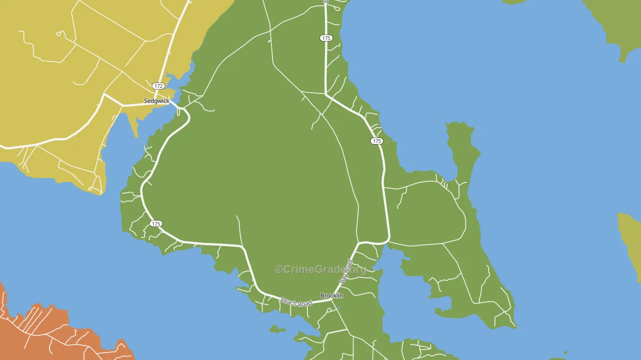 Brooklin, ME Map of Theft Rates