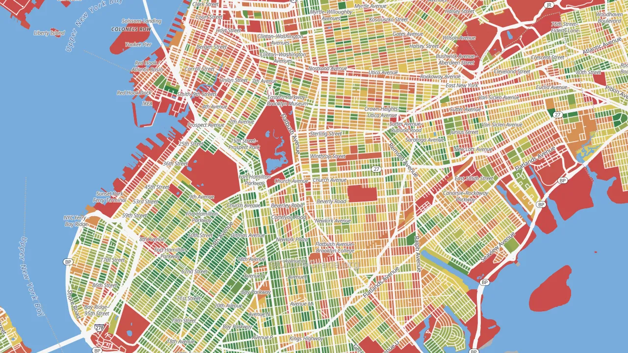 Brooklyn, NY Map of Theft Rates