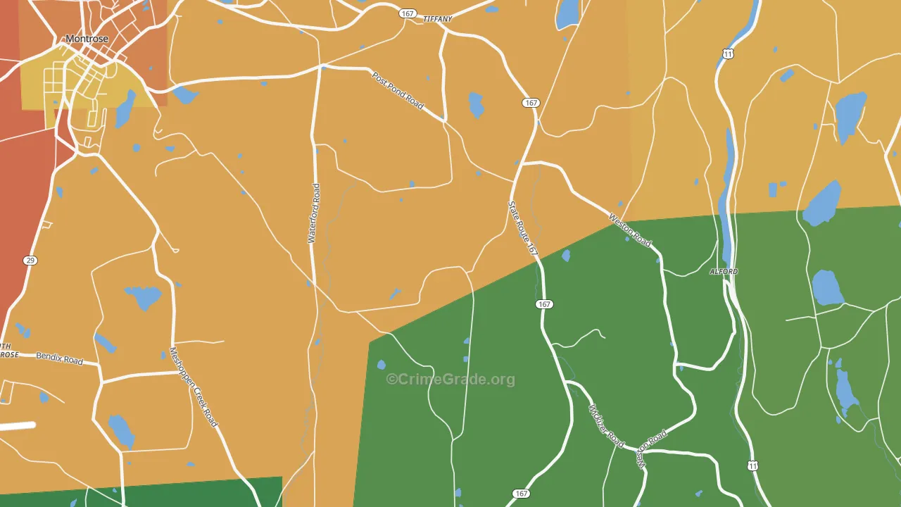Brooklyn, PA Map of Theft Rates