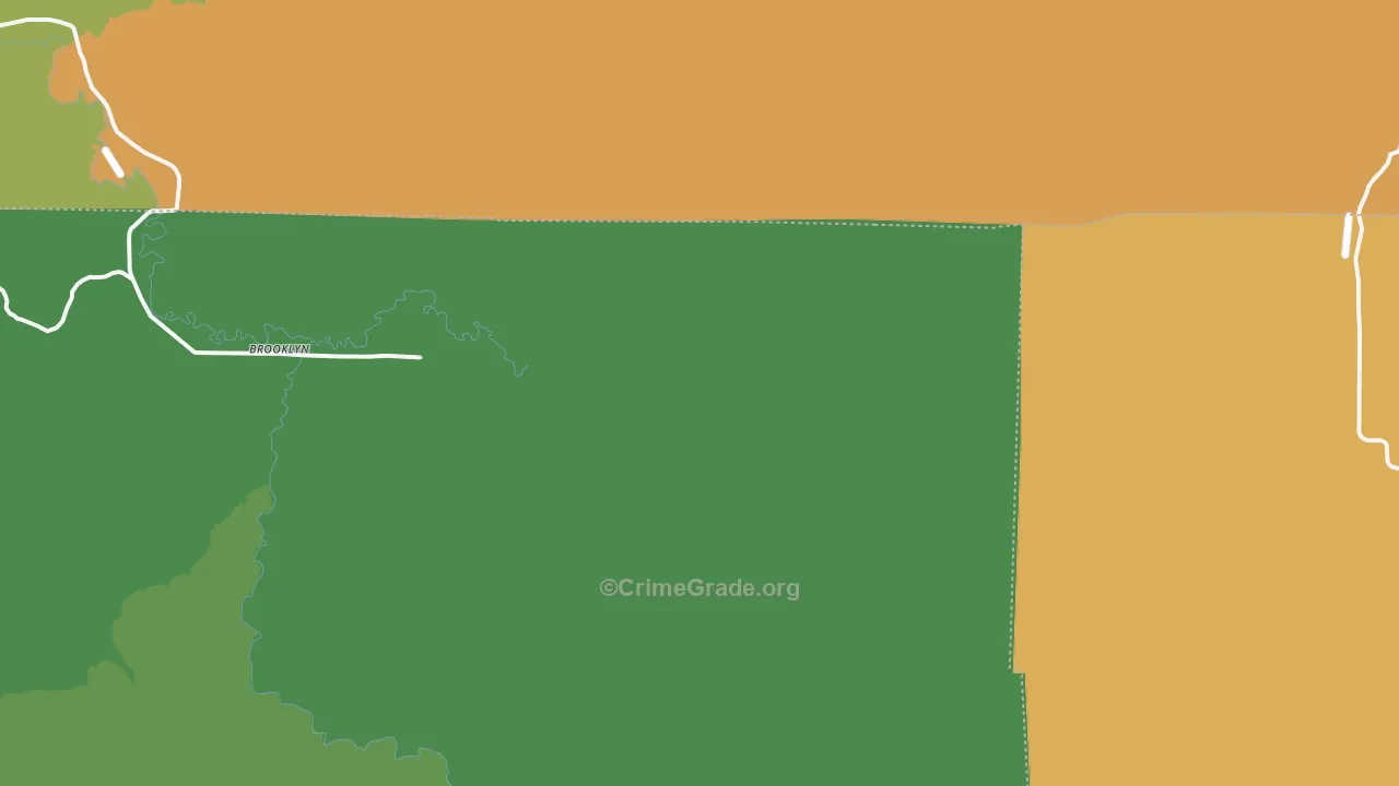 Brooklyn, WA Map of Theft Rates