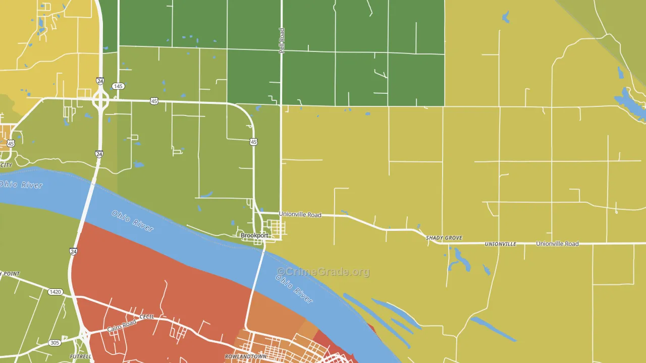 Brookport, IL Map of Theft Rates