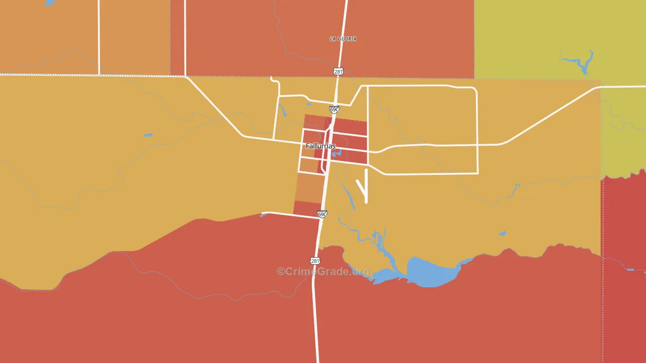 Brooks County, TX Map of Theft Rates