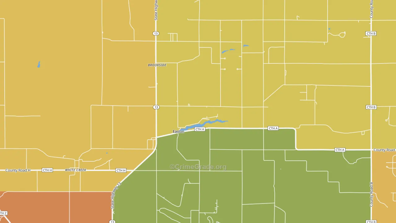 Brookside, WI Map of Theft Rates